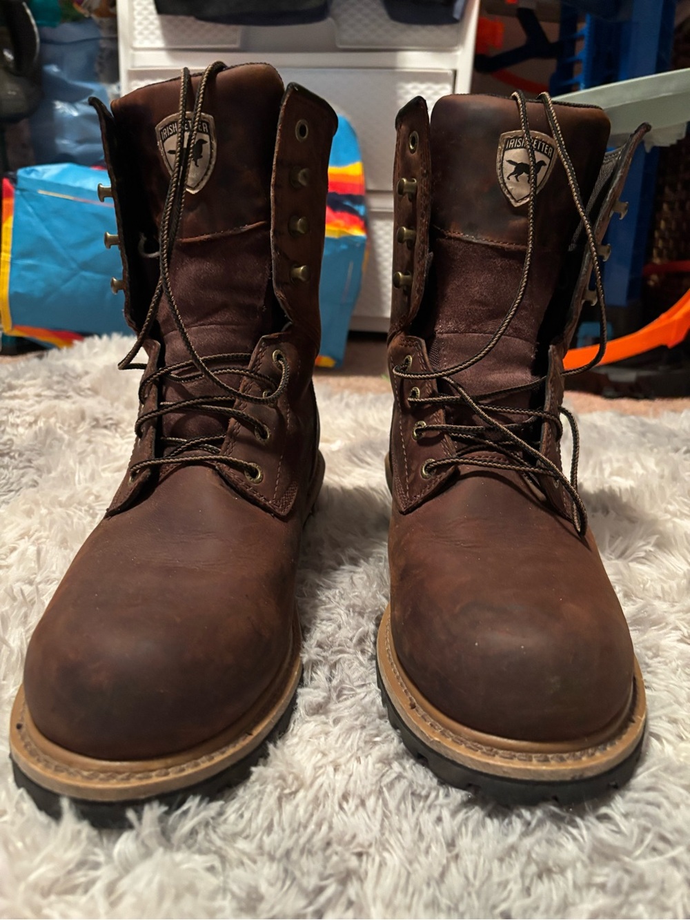Irish Setter Brown Leather Lace-Up Work Boots